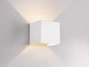 Modern Waterproof Square Adjustable Up & Down LED Wall Light White