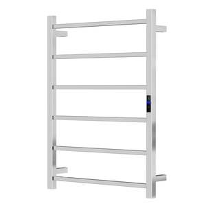 Silver/Black/Gun Metal 6-Bar Square Stainless Steel Heated Towel Rail, 600Wx800H&hellip;