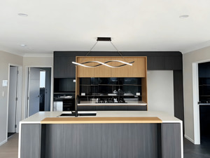 Kitchen Lighting Collection: Black Double Spiral LED Kitchen Pendant Light – 1.2m