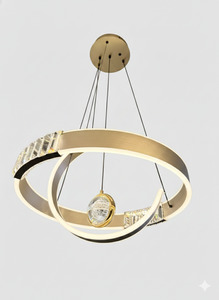 Galaxy Linear Halo LED Multi Pendant - 500mm Minimalist White Hanging Light with&hellip;