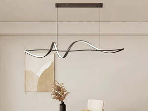 LED Kitchen Bar Black Pendant Light 1200mm - Twist Luna