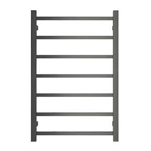750Hx500Wx120D mm Square Gunmetal Grey Heated Towel Rail 7 Bars