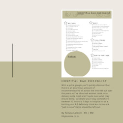 Free Resources: FREE Hospital Bag Checklist