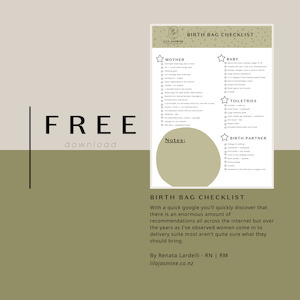 Free Resources: FREE Birth Bag Checklist