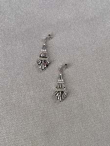 Rhea: Tiered Metallic Drop Earrings