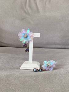 Iridescent Floral Drop Earrings