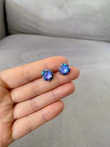 Rhea: Blue Crystal Cluster Stud Earrings