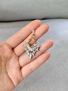 Crystal Fan Drop Earrings