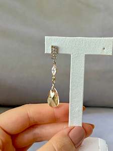 Swarovski: Swarovski Vertical Crystal Drop Earrings