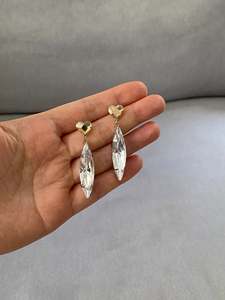Swarovski: Swarovski Long Navette Drop Earrings