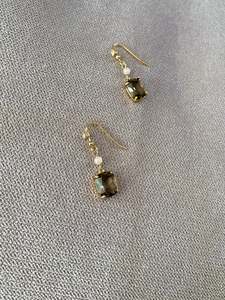 Aurora: Smoky Crystal Pearl Drop Earrings