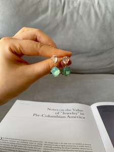 Aurora: Mint Green Cushion Cut Crystal Drop Earrings