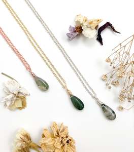 Moss Agate Drop - 18 inch