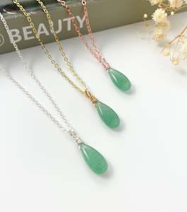 Mini Luna S: Green Aventurine Drop - 18 inch