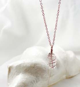 Rose Gold Necklaces: Clear Quartz Rose Gold