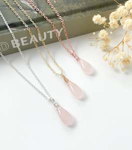 Rose Quartz Drop - 18 inch
