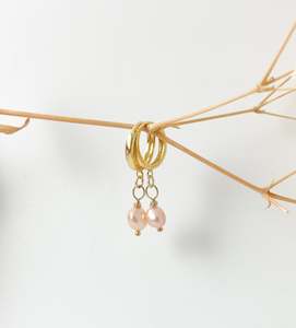 Pink Pearl Huggies Gold