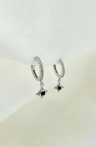 Crystal Earrings: Forever Huggies Silver