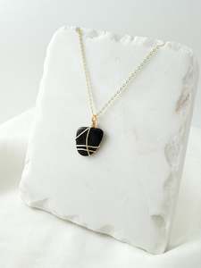 Rose Gold Necklaces: Black Obsidian Gold