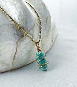 Gold Necklaces: Amazonite Necklace