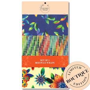 Wraps - Sets: Electric Kaleidoscope - Set of 3 Beeswax Wraps