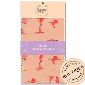 Small Beeswax Wraps: Flamingo-Go - small beeswax wrap