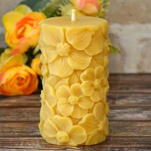 Beeswax Candles: Poppy Flurry Beeswax Candle