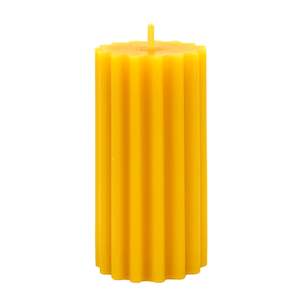Beeswax Candles: Fluted beeswax pillar candle