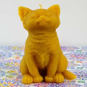 Beeswax Candles: Dandelion the Kitten beeswax candle