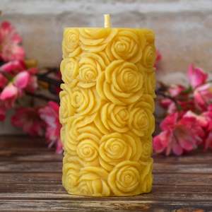 Beeswax Candles: Darling Rosebud Beeswax Candle