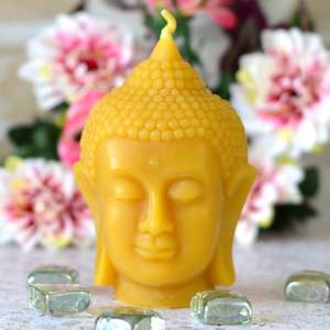Beeswax Candles: Buddha Head Beeswax Candle