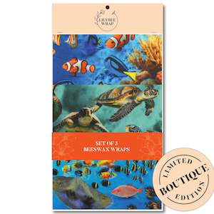 Sets Of 3 Beeswax Wraps: Turtle Reef - Set of 3 Beeswax Wraps