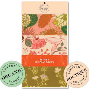 Sets Of 3 Beeswax Wraps: My Organic Garden - Set of 3 Beeswax Wraps