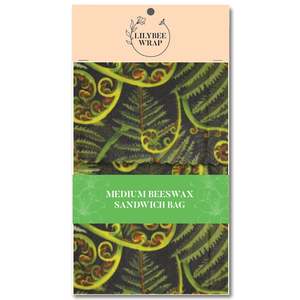 Lilybee Wrap Beeswax Food Bags: Koru Fronds - medium sandwich bag