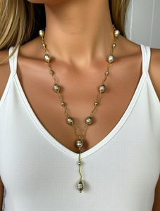 Products: Golden Harmony Y-Drop Statement Necklace