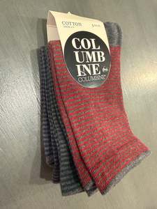 Sale: Columbine cotton stripes socks 3Pk 84533