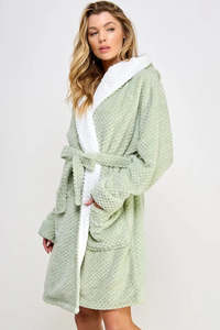 Sale: Mint Green Hooded Robe Bewitched Bailey Robe