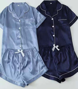 Satin: Satin pj shirt and shorts set