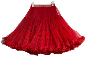 Products: Red Tiered Skirt Step Beyond Studios