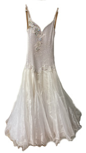 White Velvet Bodice Ballroom Dress Step Beyond Studios
