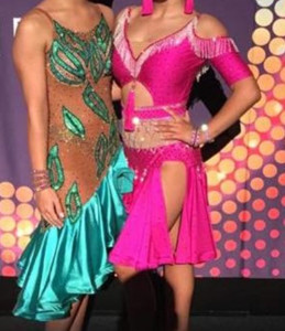 Products: Tan and Green Latin Dress Step Beyond Studios