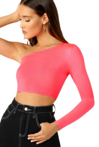 Fluro Pink - One Shoulder Top Step Beyond Studios