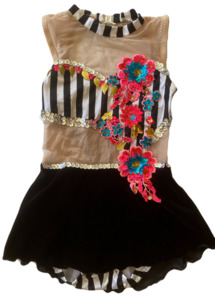 Black & White Striped w' Pink Dress Step Beyond Studios