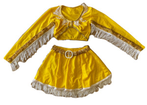 Products: Duo Set: Yellow Tassel Top & Skirt Step Beyond Studios