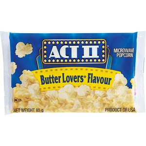 Canned And Packed Foods: Act II Butter Lovers Flavour Microwave Popcorn 85g