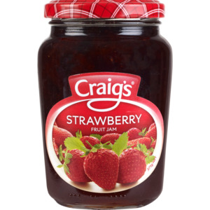 Honey And Spreads: Craigs Strawberry jam 375g