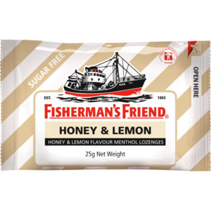 Medicines: Fisherman's Friend Honey & Lemon Menthol Sugar Free Lozenges 25g