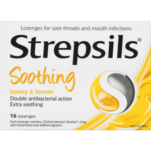 Medicines: Strepsils Soothing Honey & Lemon Lozenges 16pk