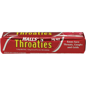 Halls Throaties Original SPECIAL $14.00 + GST (INNER 20)