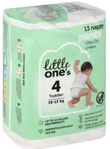 Little Ones Nappies S4 Toddler 10-15Kg 13pk